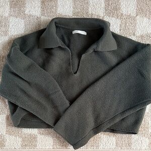 OAK + FORT Dark Green Sweater